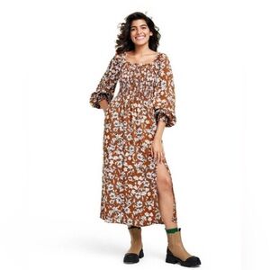 La Ligne Floral Top in Brown and White